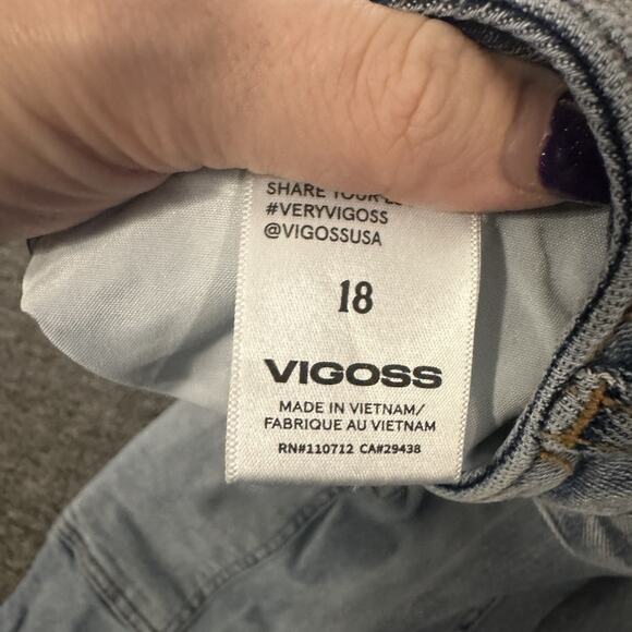 Vigoss Jagger Boot Cut Jeans Large Pockets Size 18 Light Wash - Picture 6 of 6